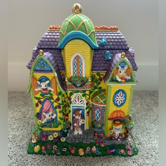 Christopher Radko Other - Rare Retired Christopher
Radko Easter Bunny Rabbit Centerpiece Cookie Jar VTG